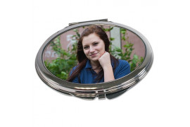 Miroir de poche ovale pour sac à main 70 x 62 mm