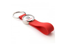 Lot de 100 porte-clés lanière silicone couleur rouge MR25-SR avec marquage rond 