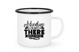 Mug Orca en acier émaillé avec cerclage noir Ø 8 cm H 8 cm (vendu à l'unité)