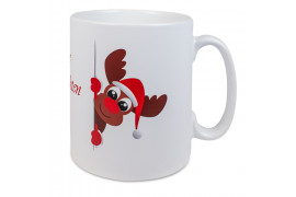 Mug blanc satiné Marie céramique traité polyester Ø 80 mm H 93 mm revêtement Duraglaze