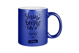 Mug Lena en céramique avec effet nacré bleu Ø 82 mm H 95 mm (vendu à l'unité)