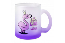 Mug en verre satiné coloris violet dégradé Ø 80 mm H 95 mm