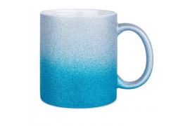 Mug en céramique Glitter (pailletés) avec dégradé de couleurs bleu/argent