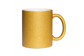 Mug Glitter pailleté en céramique or intérieur blanc Ø 8 cm H 9 cm