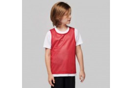 Chasuble enfant sportif 100% polyester maille en filet - 2 tailles - 9 coloris
