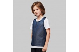 Chasuble enfant sportif réversible 100% polyester maille ajourée - 2 tailles - 4 coloris