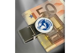 Pince à billets avec plaque alu ronde sublimable