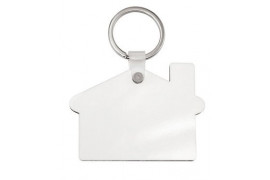 Porte-clé en MDF blanc brillant maison (vendu à l'unité)
