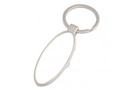 Porte-clé décapsuleur ovale en métal 3,3 x 9 cm avec plaque sublimable (vendu à l'unité)