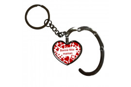 Porte-clé accroche sac forme cœur avec fermeture magnétique (vendu à l'unité)