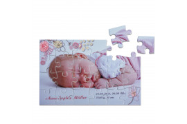 Puzzle blanc brillant 11 x 16,5 cm épaisseur 2 mm - 24 pièces