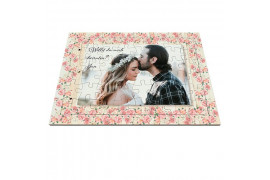 Puzzle blanc brillant en bois avec cadre 20 x 28,5 cm épaisseur 6 mm - 48 pièces (vendu à l'unité)