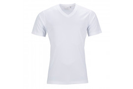 Tee-shirt sport blanc homme col V 150 gr/m² simple jersey S à XXXL 100% polyester (vendu à l'unité)