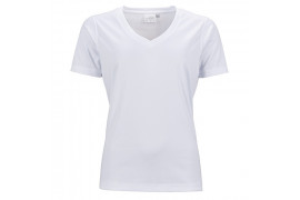 Tee-shirt sport blanc femme col V 150 gr/m² simple jersey XS à XXXL 100% polyester (vendu à l'unité)