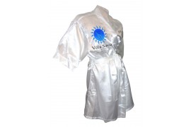Kimono 100% satin blanc avec 2 grands rabats (vendu à l'unité)