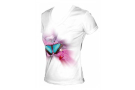Tee-shirt femme toucher coton  col V 190 g/m² - 3 tailles (vendu à l'unité)