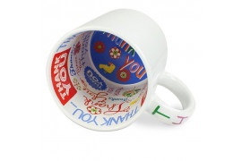 Mug à thème Thank You céramique traité 100% polyester (vendu à l'unité)