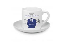 Tasse expresso blanche Vera en céramique avec soucoupe 